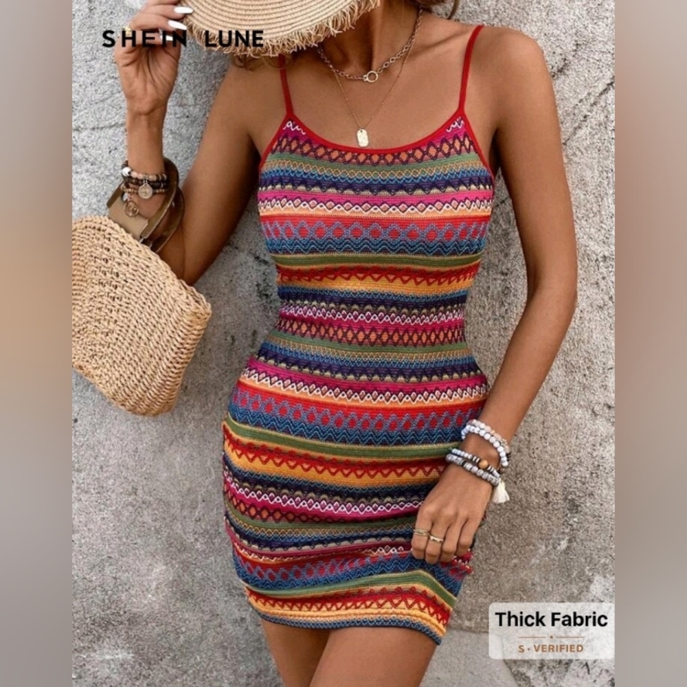 🛍️ BUNDLE ONLY🛍️NWT Shein Multicolor Knit Mini Dress